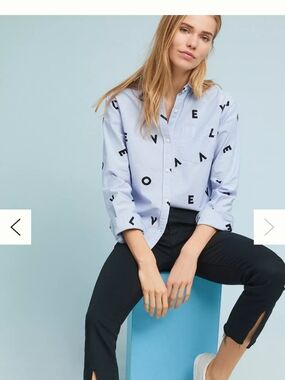 Current/Elliott Button-Up LOVE Shirt